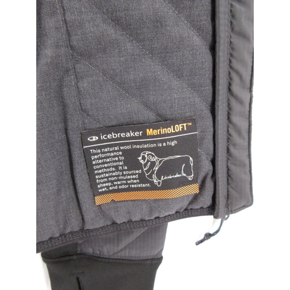 Icebreaker Jacket Small Gray Merino Loft Performance Hiking Full Zip - Picture 14 of 16